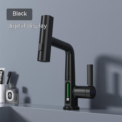 Pull-out Basin Faucet Temperature Digital Display Rotation