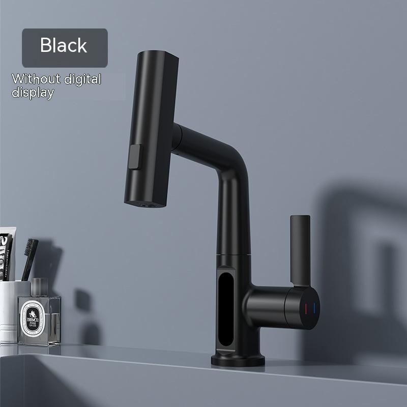 Pull-out Basin Faucet Temperature Digital Display Rotation