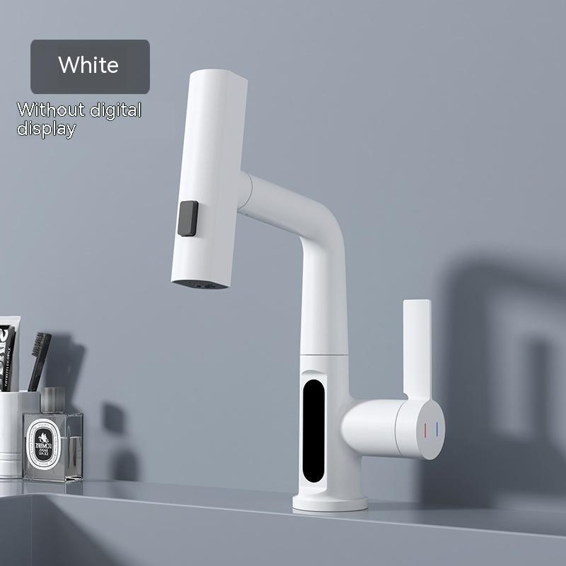 Pull-out Basin Faucet Temperature Digital Display Rotation