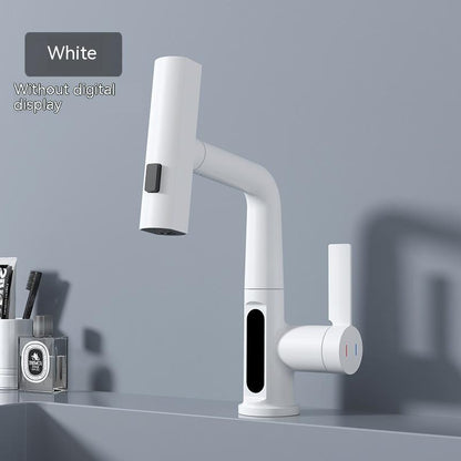 Pull-out Basin Faucet Temperature Digital Display Rotation