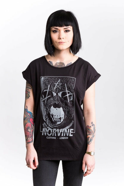 Norvine Masked Rebel Women's Rolled Sleeve Tunic Tee